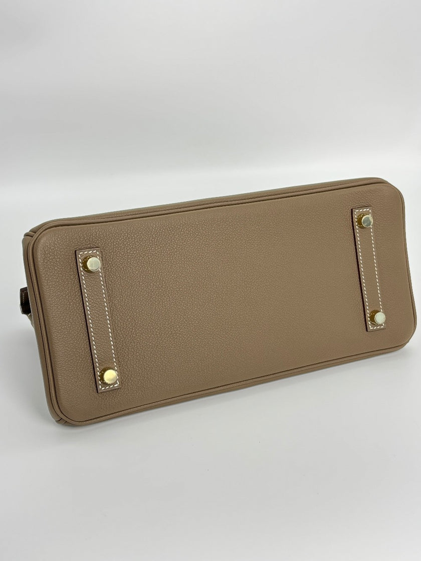 Brand New. Hermes Birkin Shoulder 29 Etoupe GHW. KPY644UU|3284