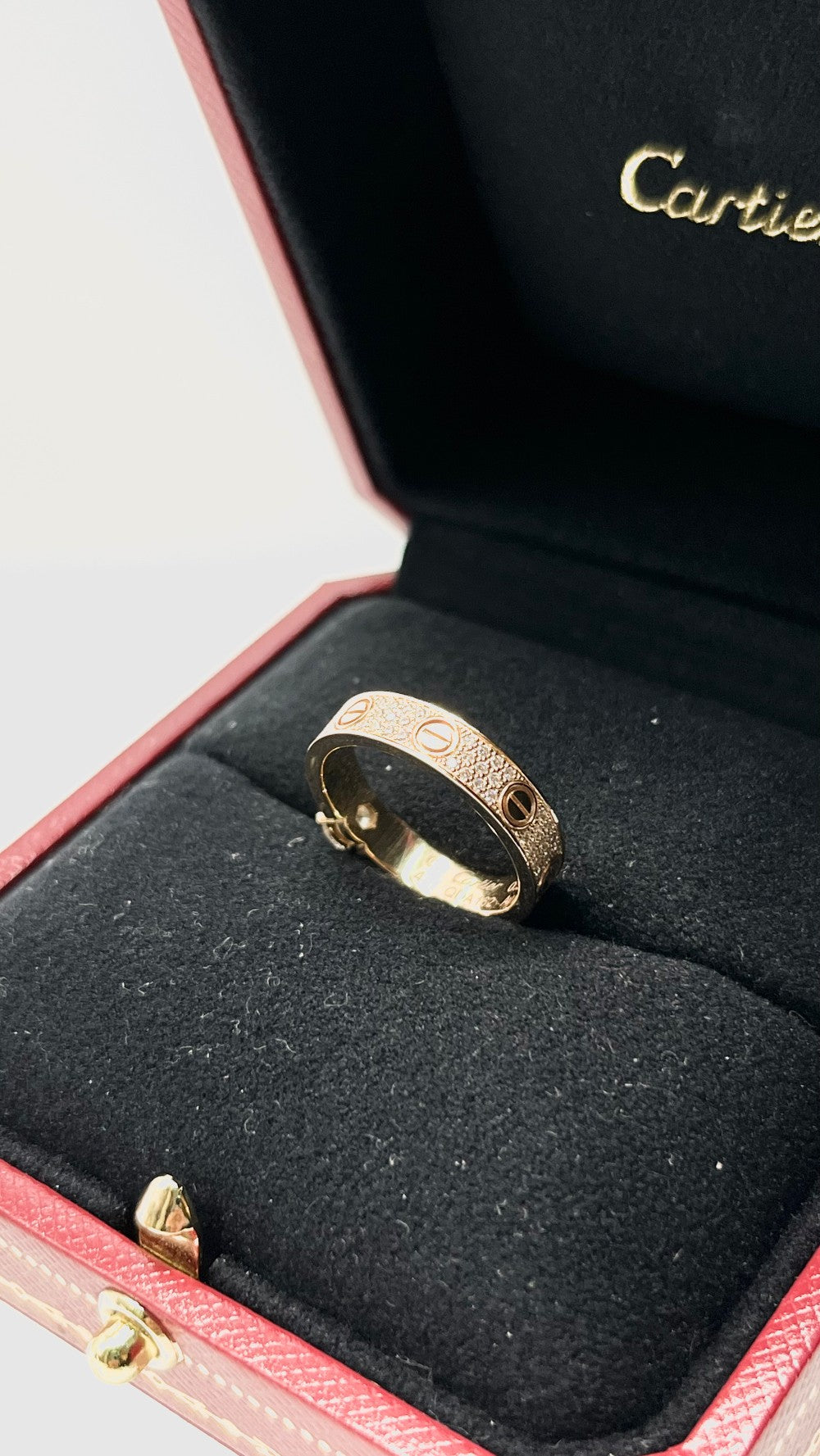 Preowned. Cartier Love Ring 18K RG 0.32 ct sz 49. QDA162|9383
