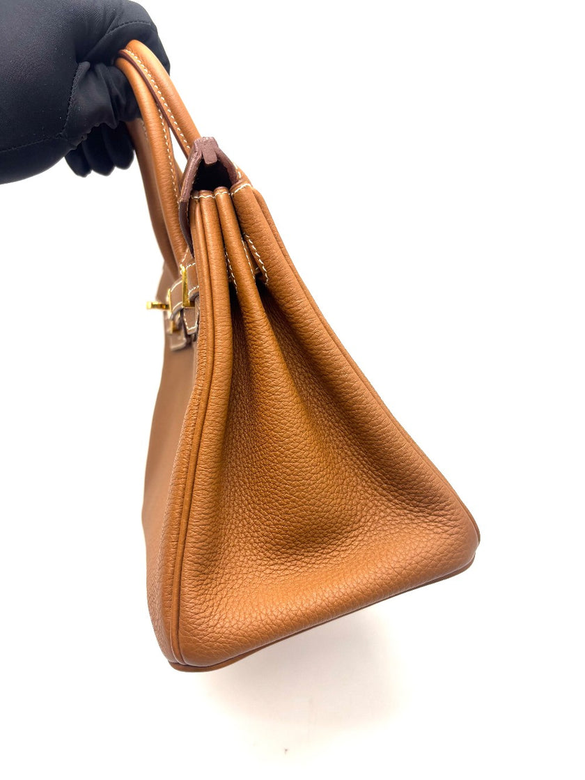 Like New. Hermes Birkin 25 Gold Togo GHW. XMA129AK|17928