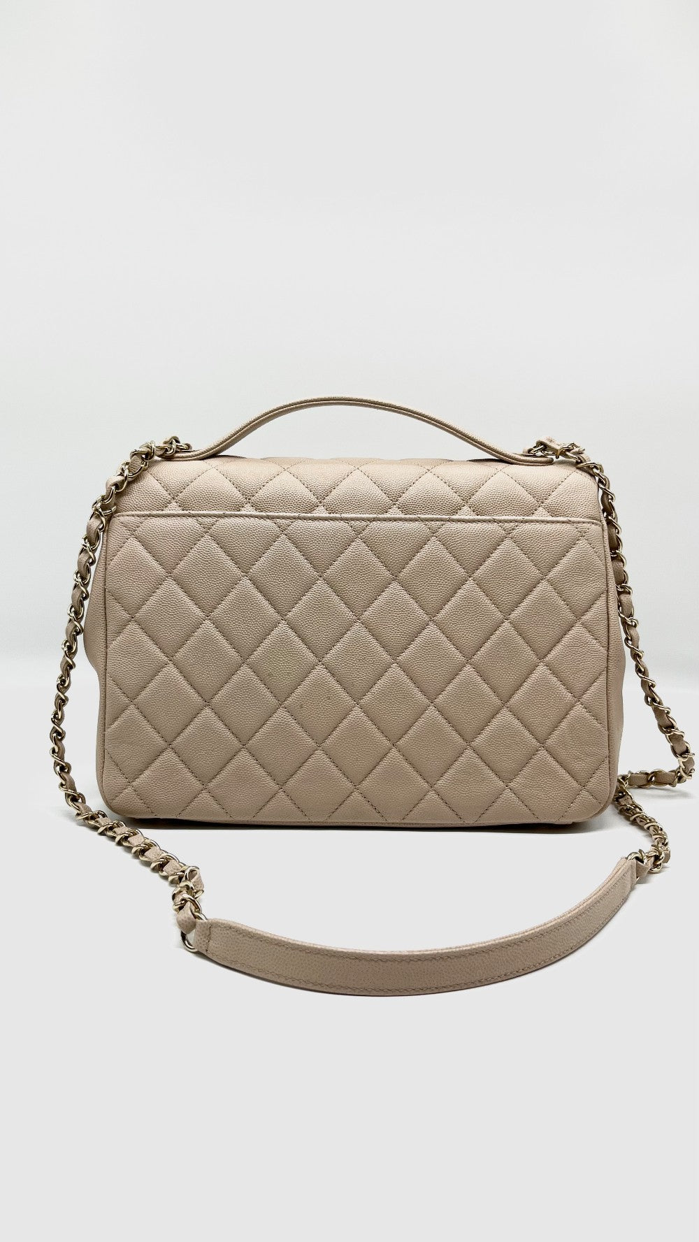 Preowned. Chanel Affinity Flap Bag Beige Caviar Large GHW. 25970507|5498