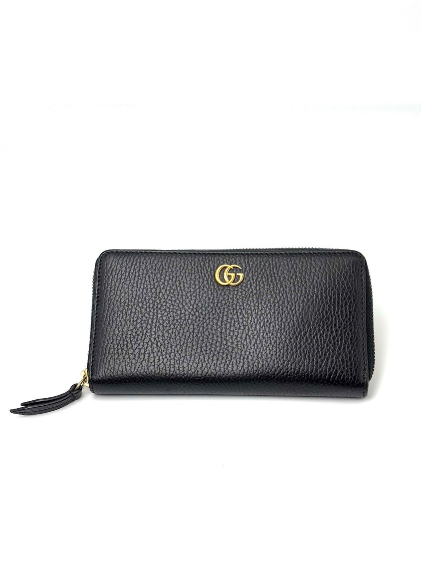 Brand New. Gucci Zip Long Wallet Black|6997