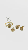 Brand New. HK Setting Set Earrings, Ring, Pendant 14K YG|13491