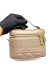Preowned. Dior Diortravel Vanity Lambskin 45M Warm Taupe GHW. 23-BO-0221|17661