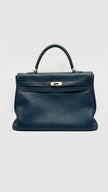 Preowned. Hermes Kelly 35 Blue Marine Togo PHW. N32|16151