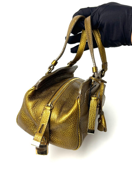 Preowned. Tods Mini Bowler Gold|9471