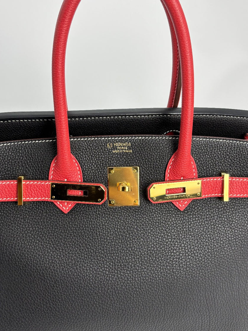 Preowned. Hermes Birkin 30 HSS Black/Jaipur. TGA002GW|3466