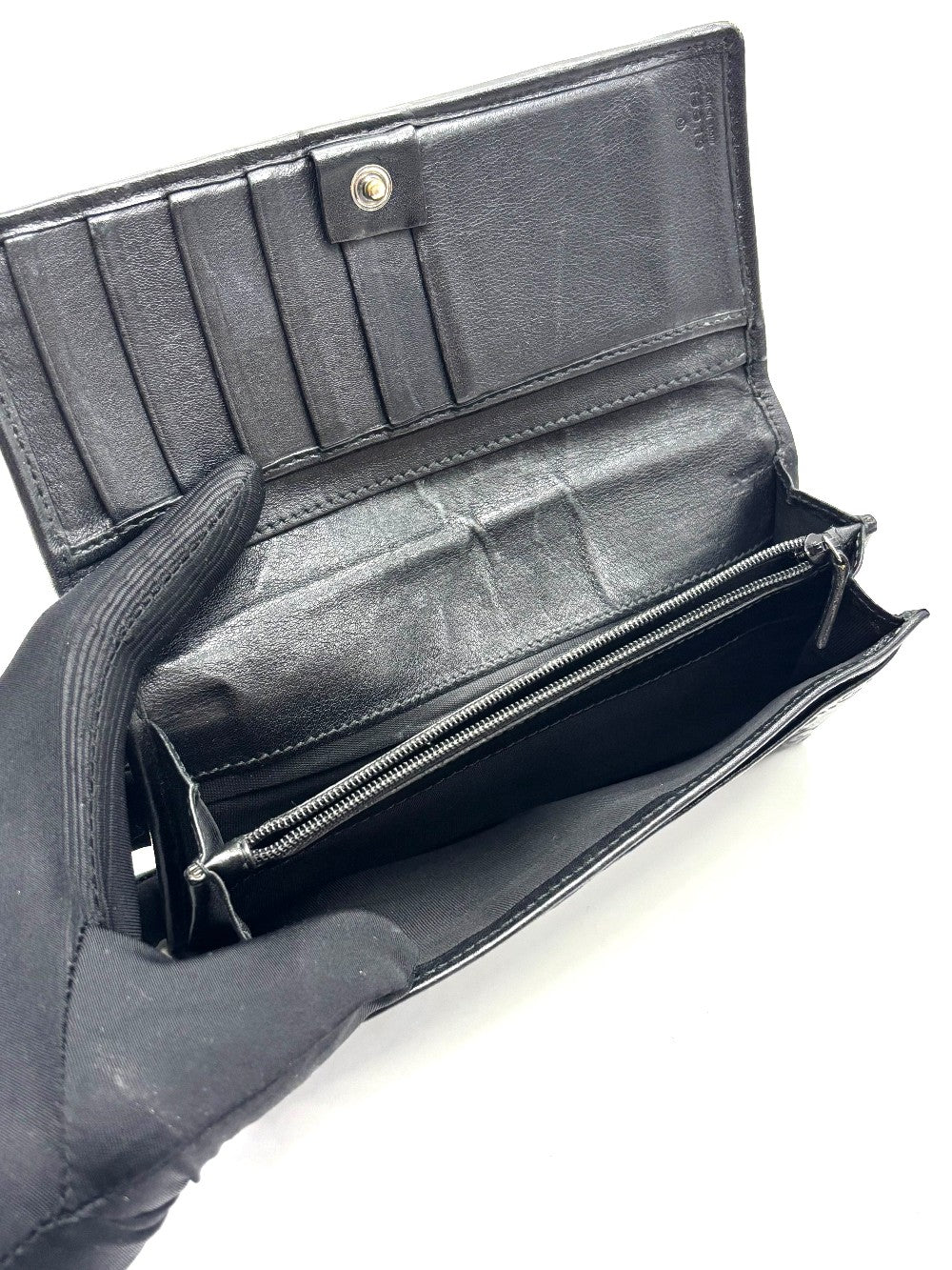Preowned. Gucci Guccissima Long Wallet Leather|16979