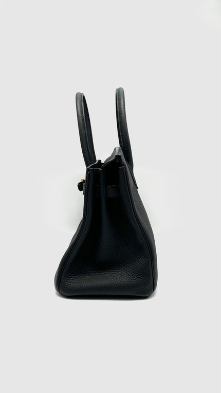 Preowned. Hermes Birkin 30 Black Togo GHW. UPY455TM|14644