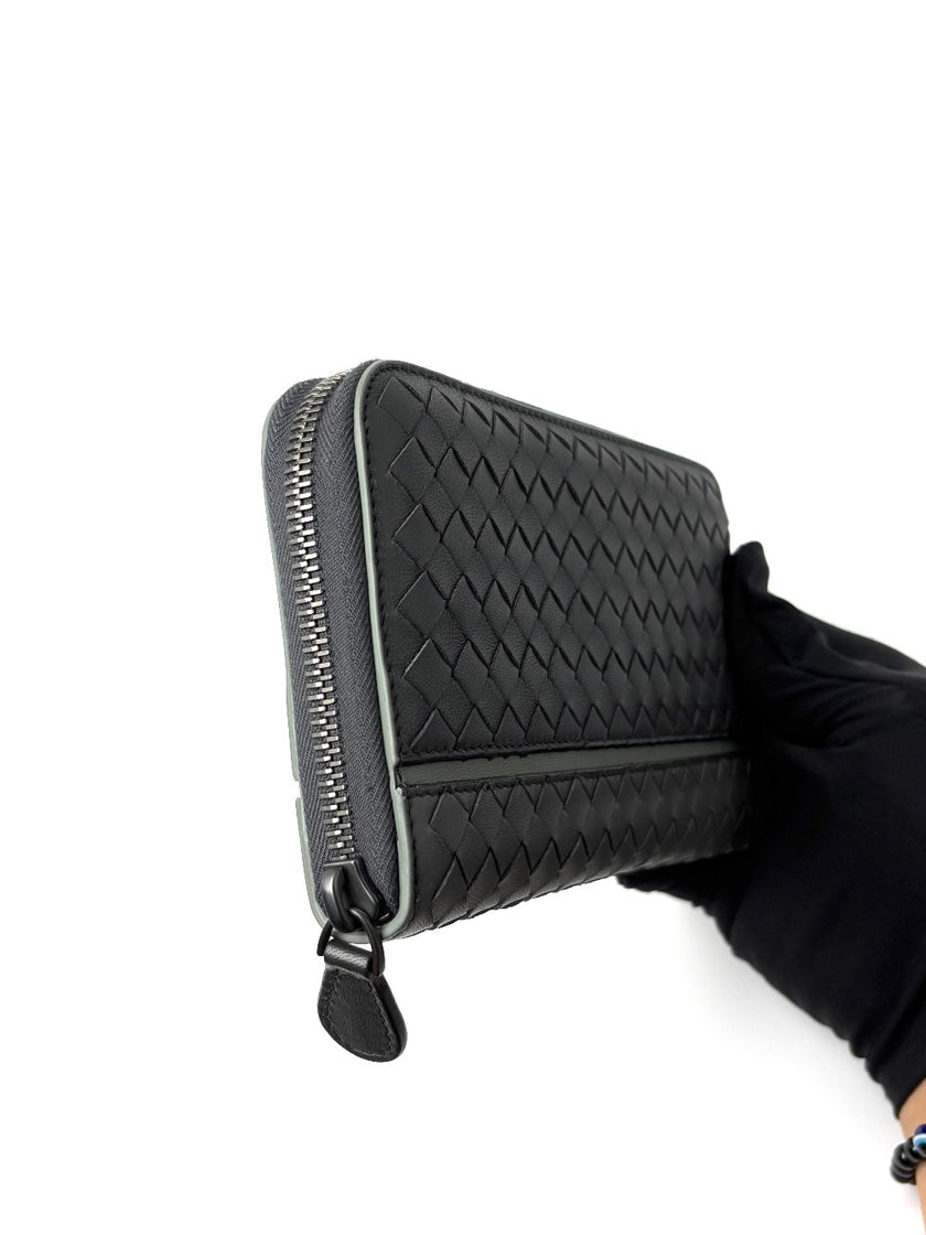 Brand New. Bottega Zip Around Long Wallet Gray|8117