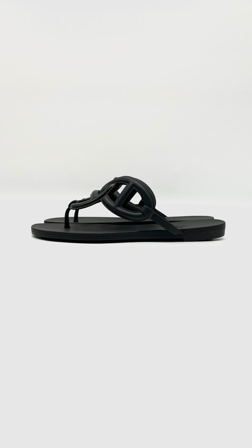 Brand New. Hermes Egerie Sandals Black. 36|11574