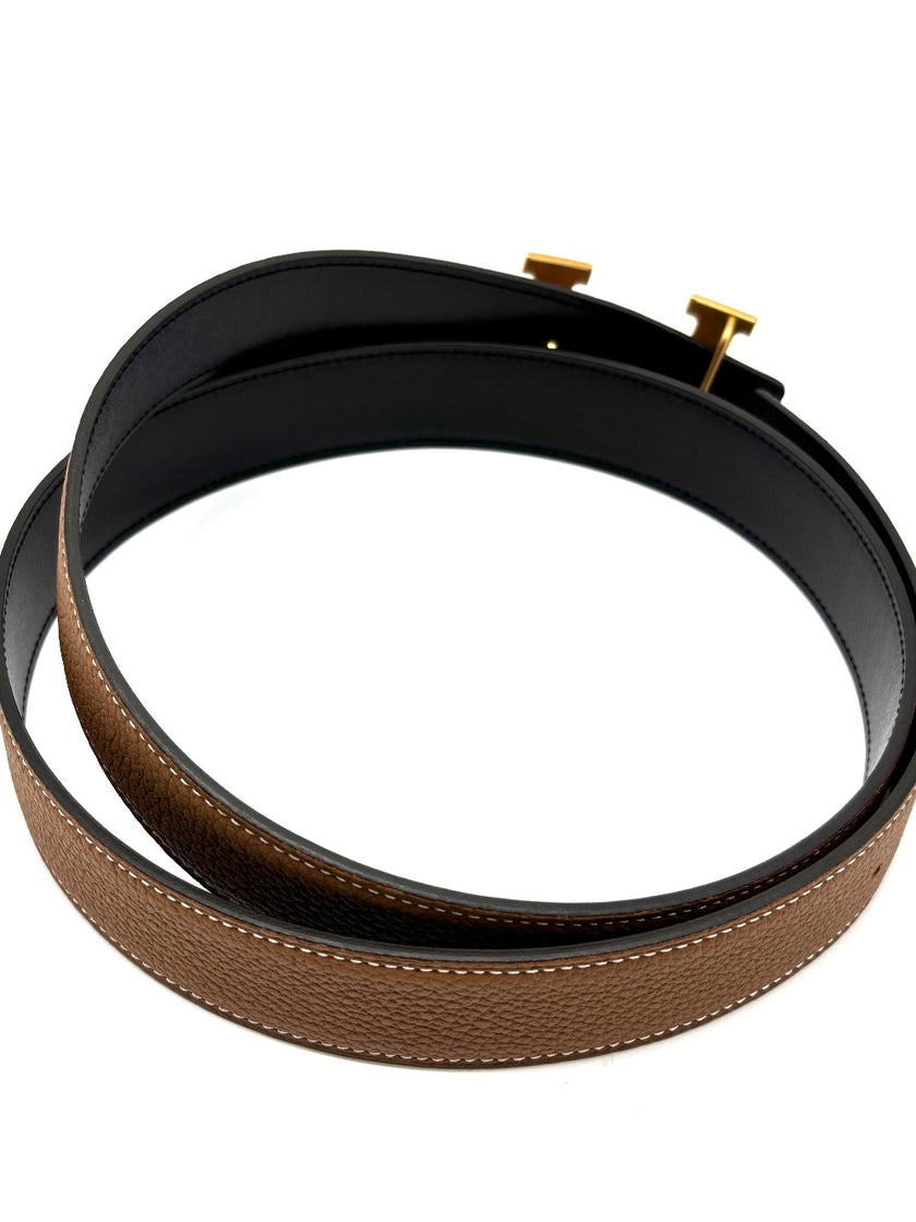 Brand New. Hermes Belt Gold/Black RGHW 95. UID020CF|8925