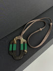 Preowned. Hermes Pendant Attelage Green/Brown|10986