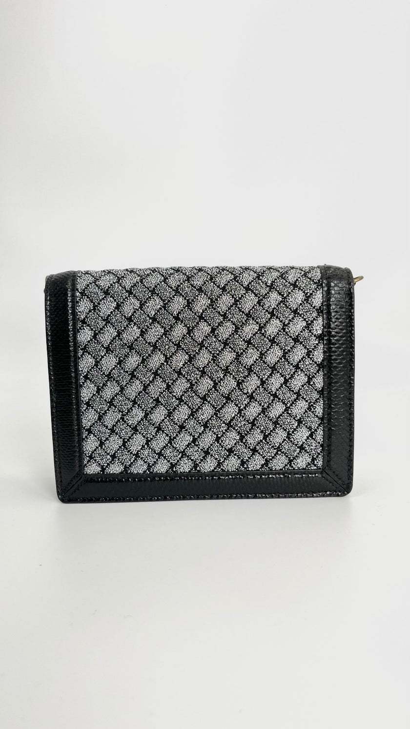 Preowned. Bottega WOC Silver/Black. 501929039I|4538