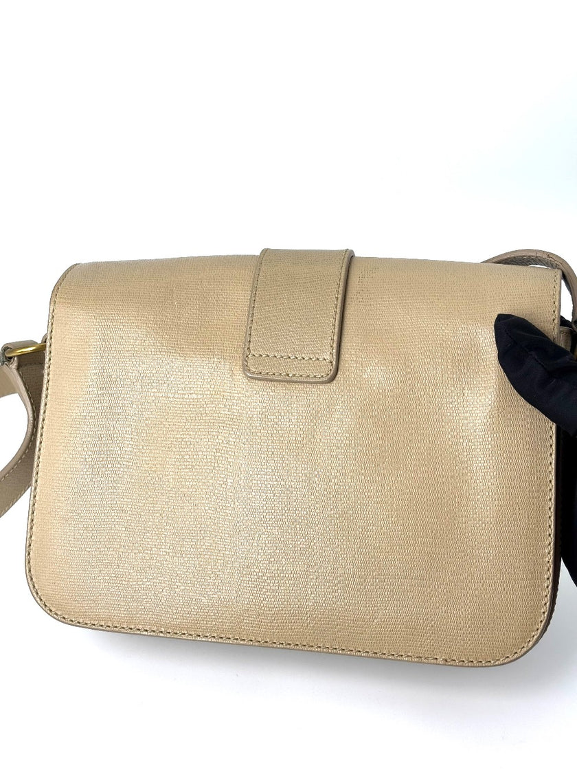 Preowned. YSL Flap Beige|6300
