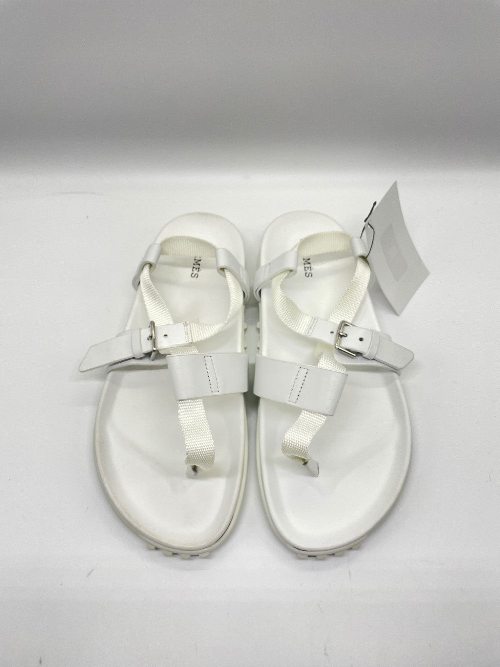 Brand New. Hermes Inboard Sandals White. 37|10102
