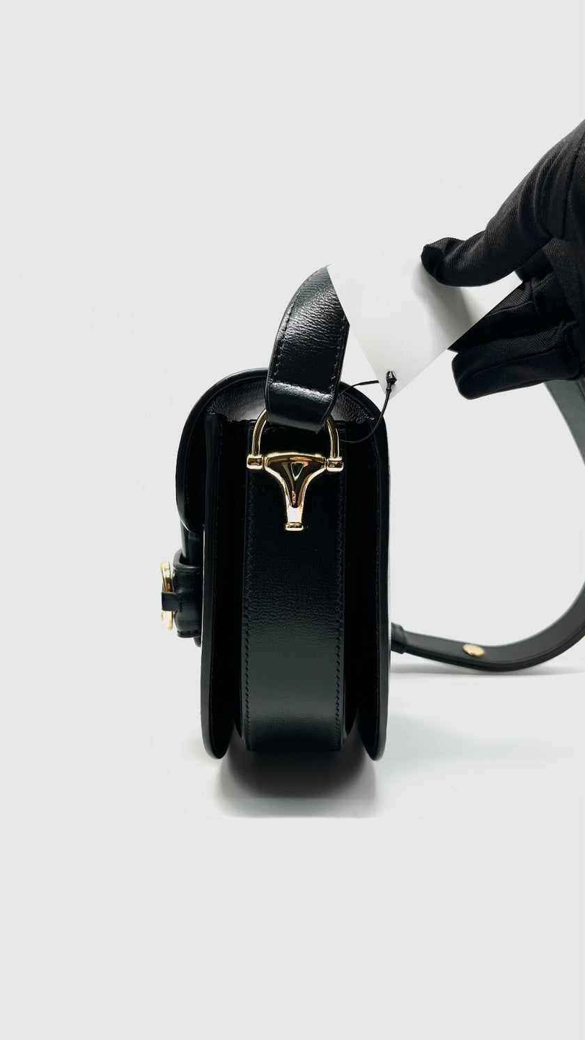 [SALE] Like New. Gucci Horsebit Mini Round Black GHW|8463