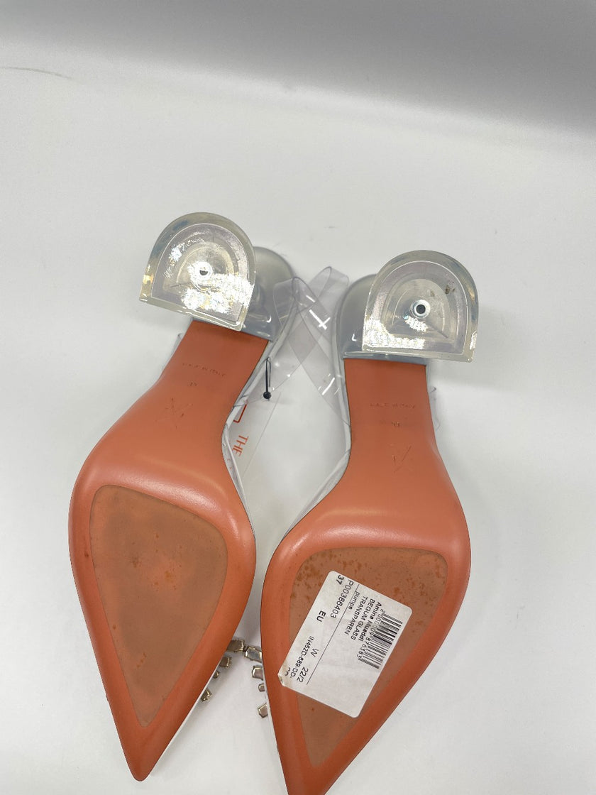 Brand New. Amina Muaddi Begum Slingback Glass. 37|10021