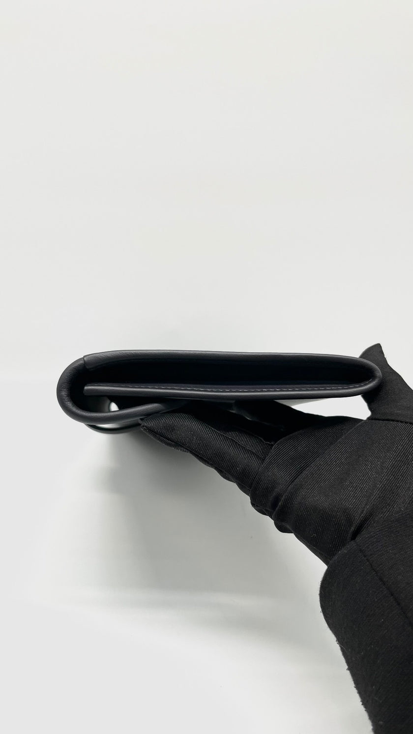 Brand New. Hermes Jige Clutch Blue Nuit/Black. WBY716BD|11921