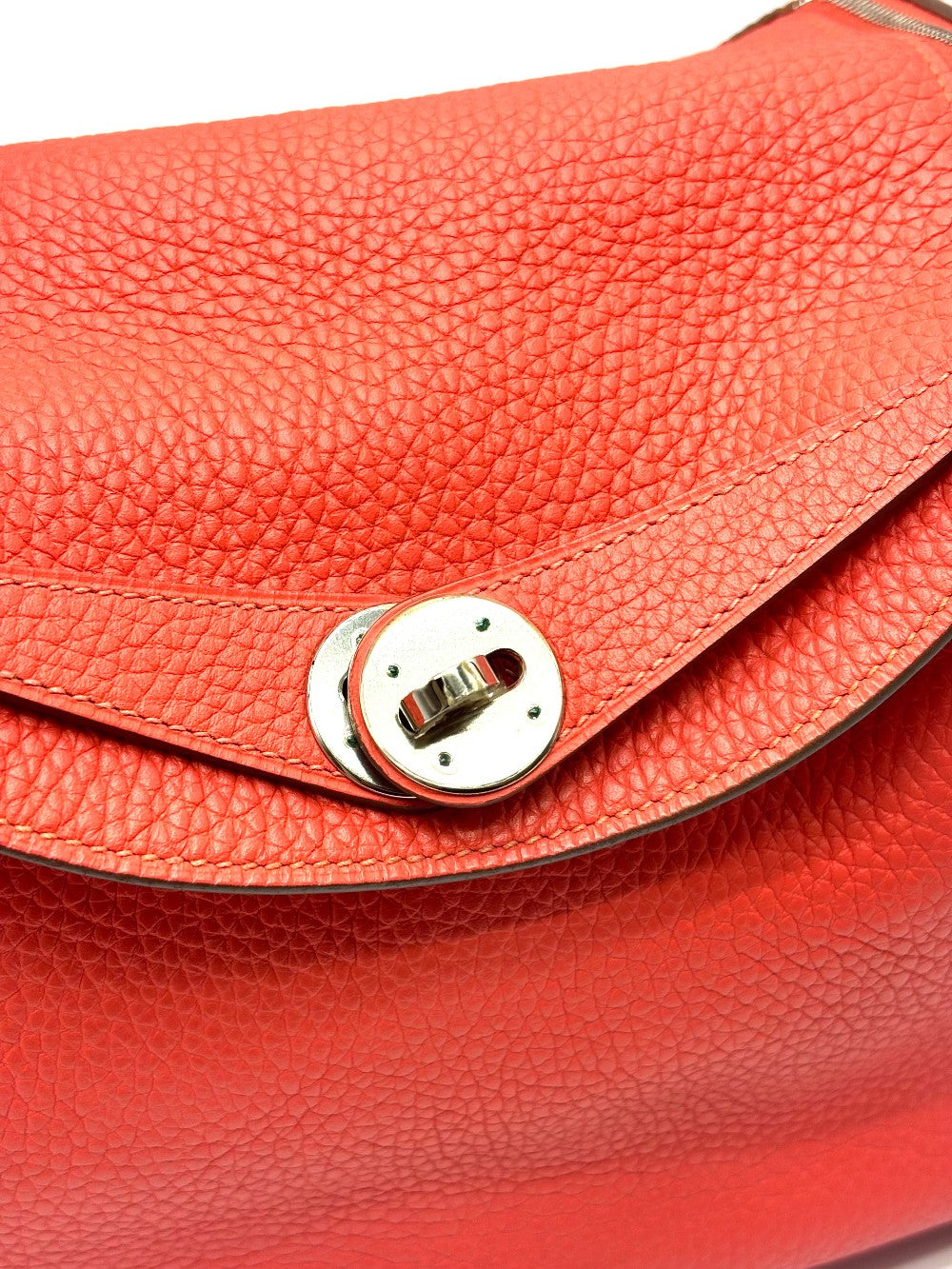 Preowned. Hermes Lindy 26 Rose Jaipur Clemence PHW. R Square 72A|17267