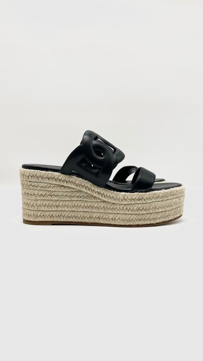 Brand New. Hermes Ithea 30 Espadrilles Black. 38|10417