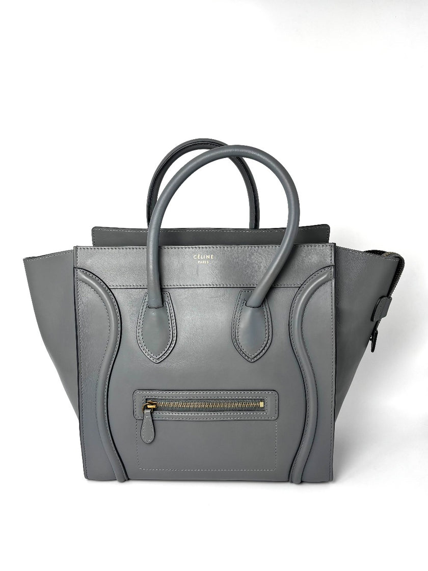 Preowned. Celine Mini Luggage Gray. FGA0152|9501