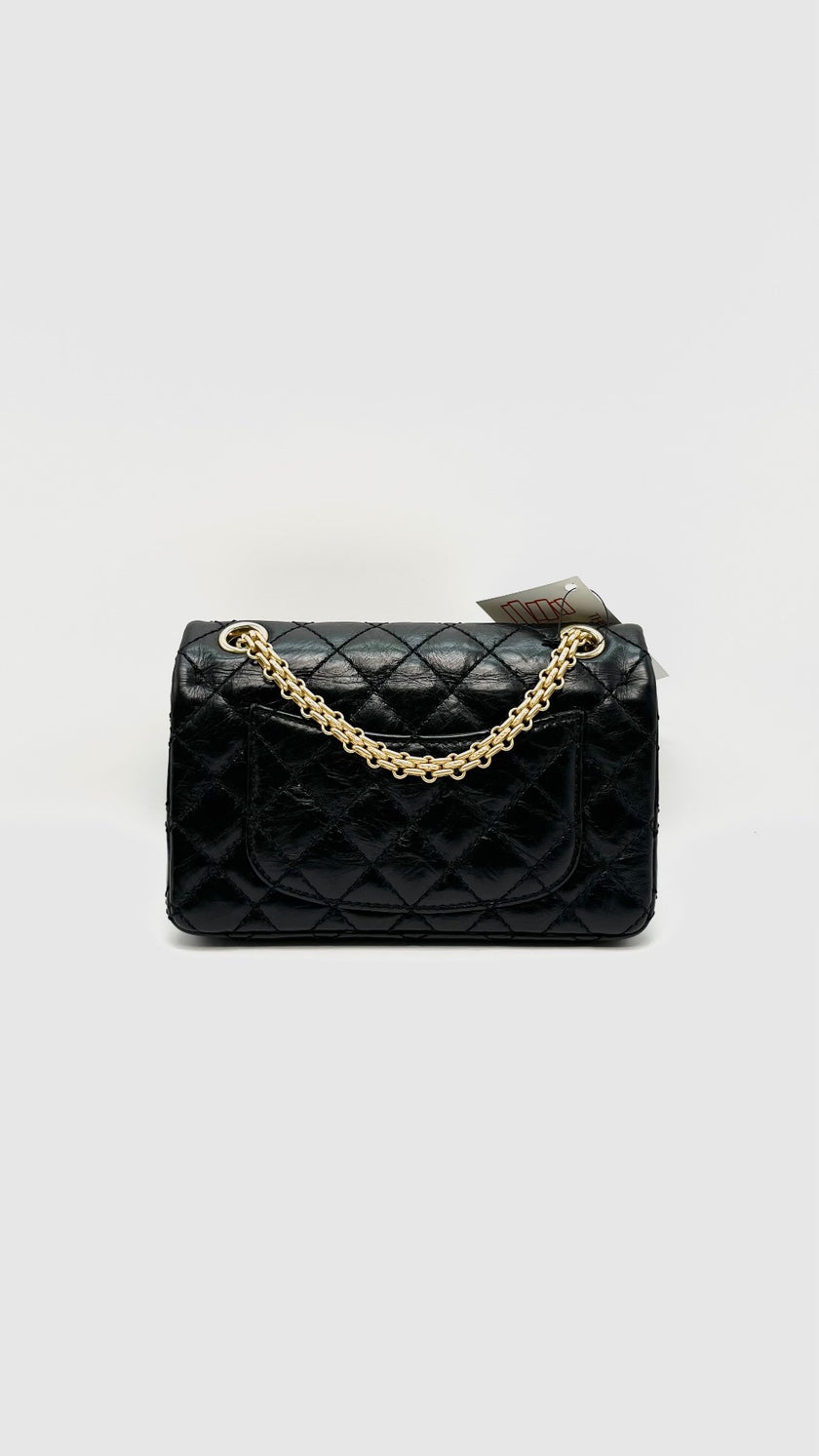 Like New. Chanel Reissue Mini Rectangular Flap Black Calfskin GHW. 23542620|16435