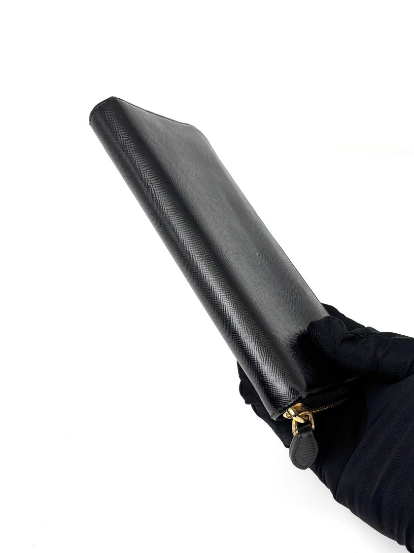 [SALE] Preowned. Prada Zip Long Wallet Black|7018