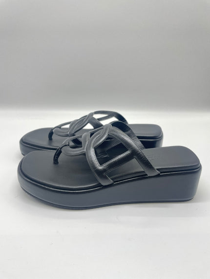 Brand New. Hermes Gipsy Sandals Black. 38|9161
