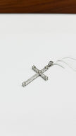 Brand New. Cross Diamond Pendant 0.288CT 16 inches length HK 14K White Gold|10933