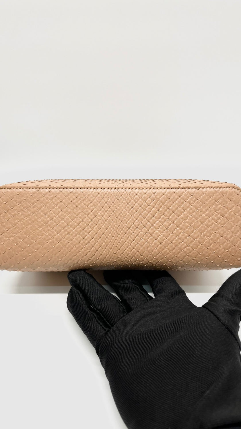 Unused. Loro Piana L19 Extra Pocket Phyton Nude GHW|10267