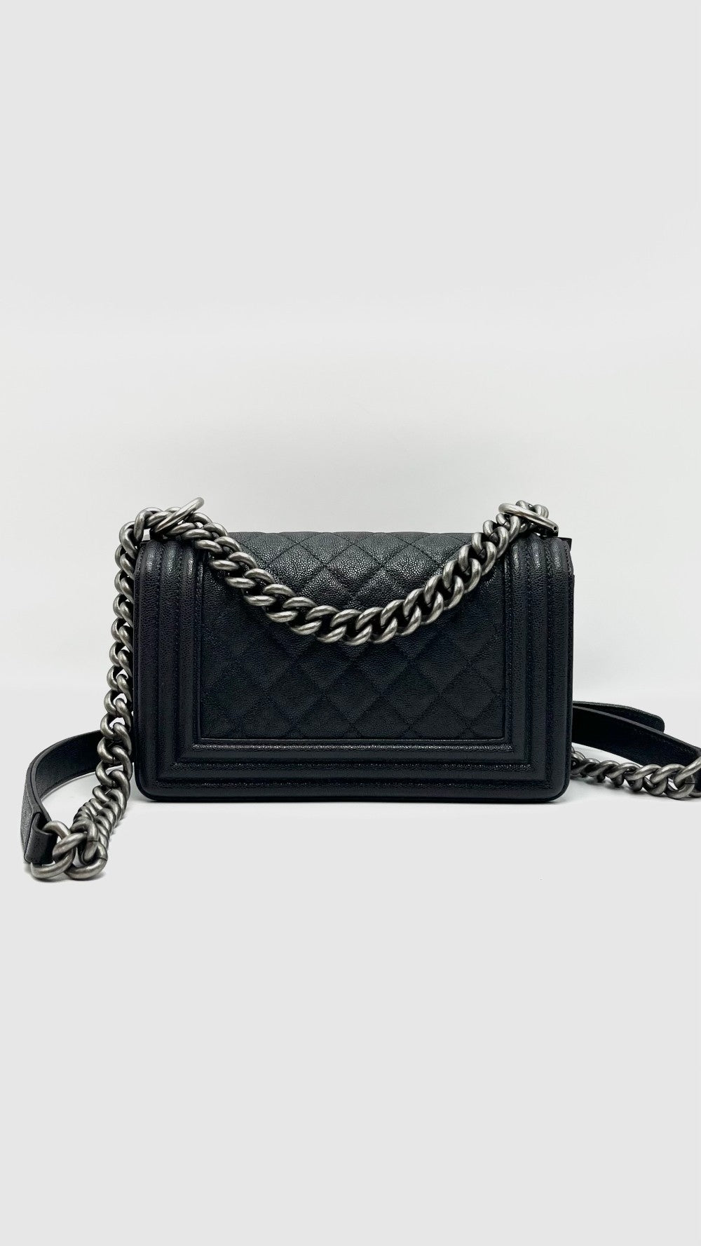 Preowned. Chanel Leboy Small Dark Gray Caviar Ruth HW. 26595963|15910