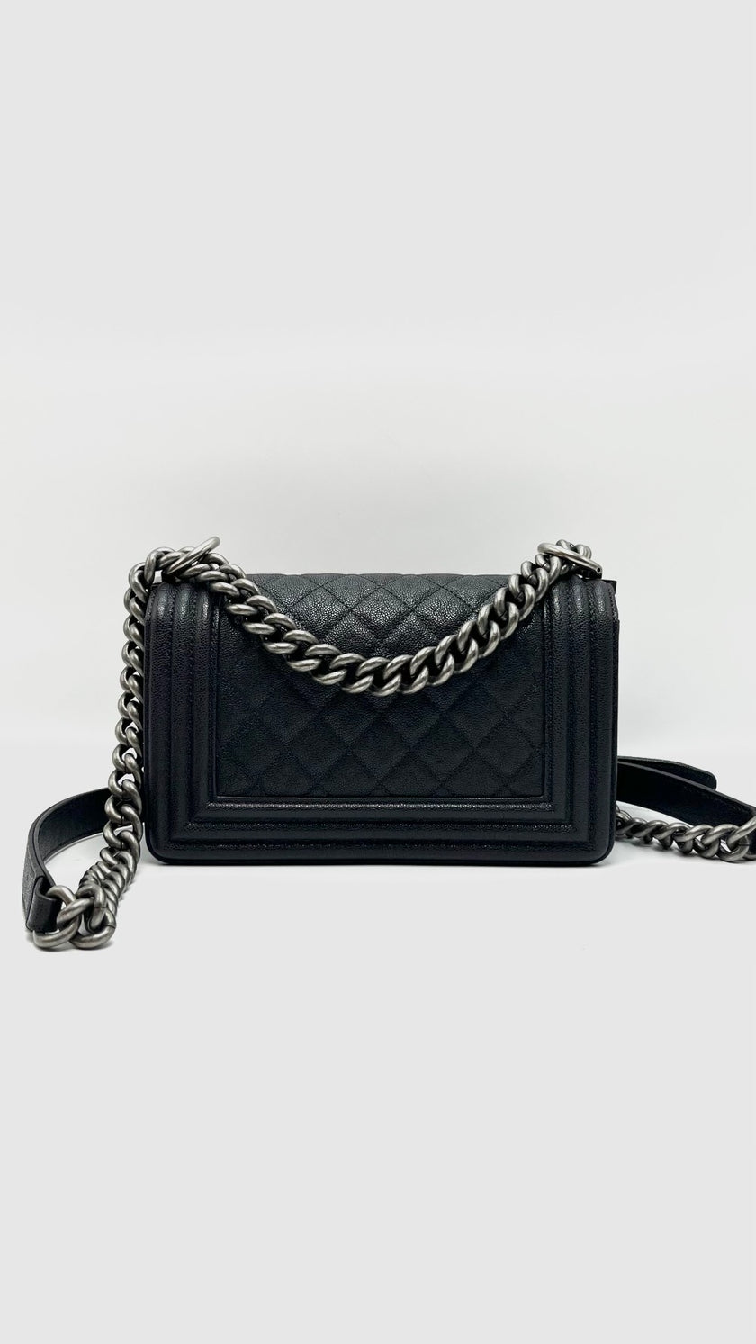Preowned. Chanel Leboy Small Dark Gray Caviar Ruth HW. 26595963|15910