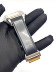 Preowned. Cartier Santos XL 100 White Roman Black Strap|16856
