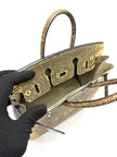 Preowned. Hermes Birkin 25 Lizard Ombre PHW. Square K|17471