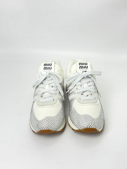 Brand New. Miu Miu/New Balance Glitter Sneakers White. 38.5|7612