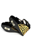 Preowned. Marni Wedge Black/Gold. 39|12650