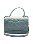 Unused. Chanel Trendy CC Top Handle Light Blue GHW. E5GKH6T8|17123