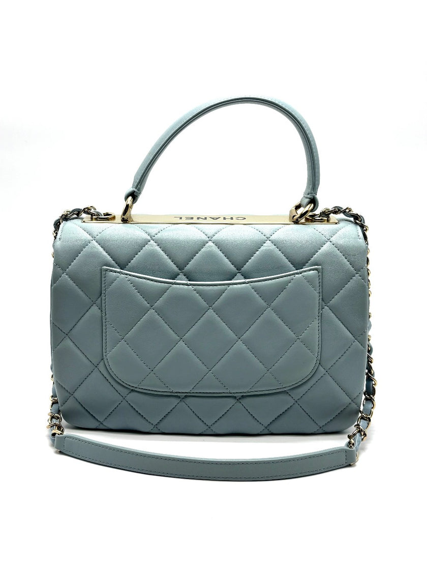 Unused. Chanel Trendy CC Top Handle Light Blue GHW. E5GKH6T8|17123
