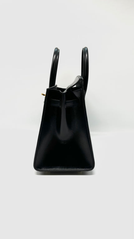 Like New. Hermes Birkin 25 Black Boxcalf GHW. WMS309CA|6510