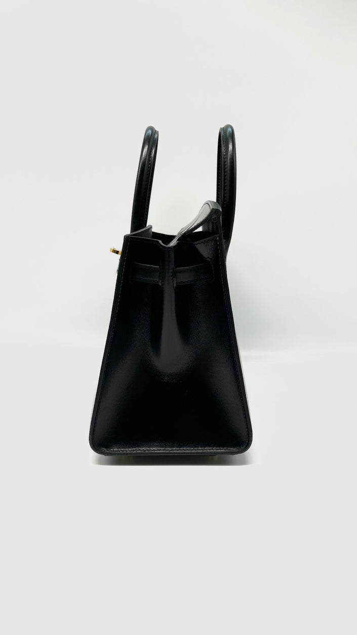 Like New. Hermes Birkin 25 Black Boxcalf GHW. WMS309CA|6510