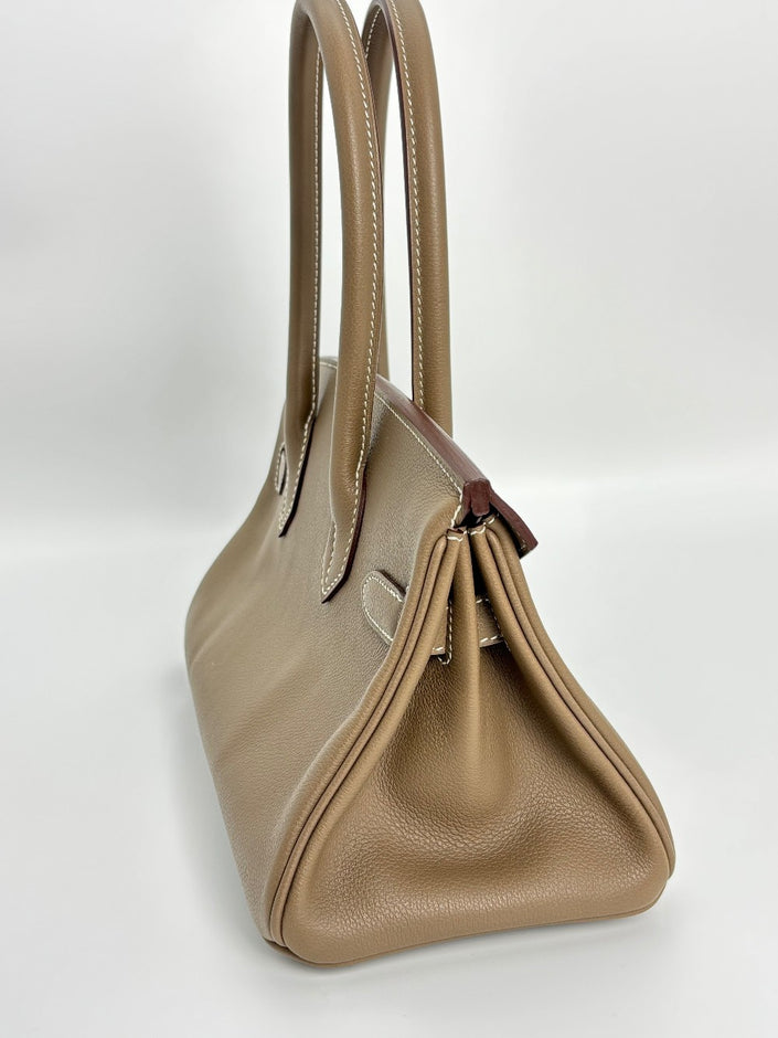 Brand New. Hermes Birkin Shoulder 29 Etoupe GHW. KPY644UU|3281