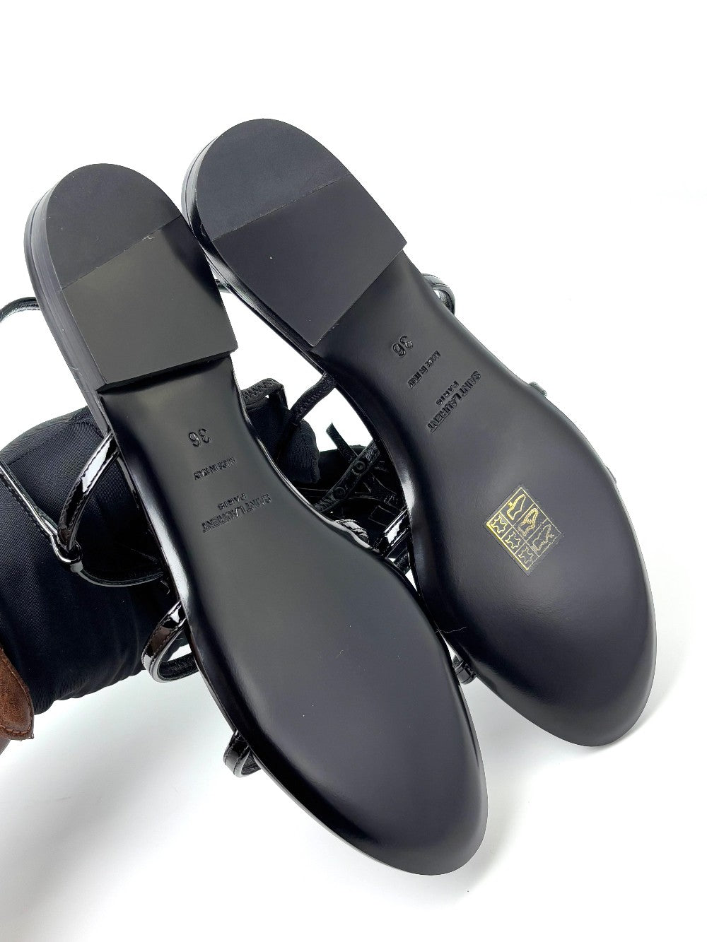 Brand New. YSL Cassandra Flats Patent Black. 36|7237