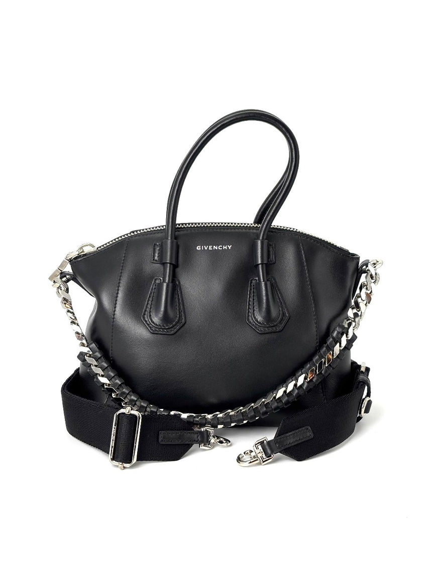 [SALE] Preowned. Givenchy Soft Antigona Mini Black With Chain|6131