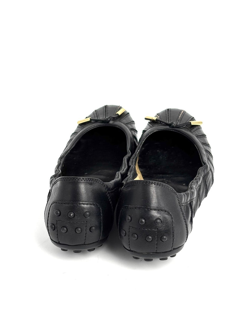 Preowned. Tods Dolls Shoes Black. 39|12830