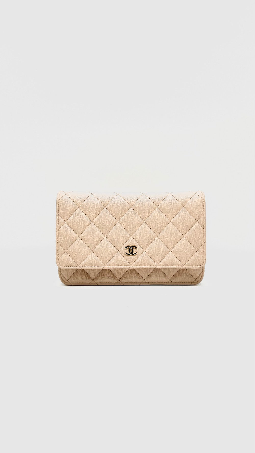 Like New. Chanel WOC Beige Caviar GHW. T98P5GLK|11615