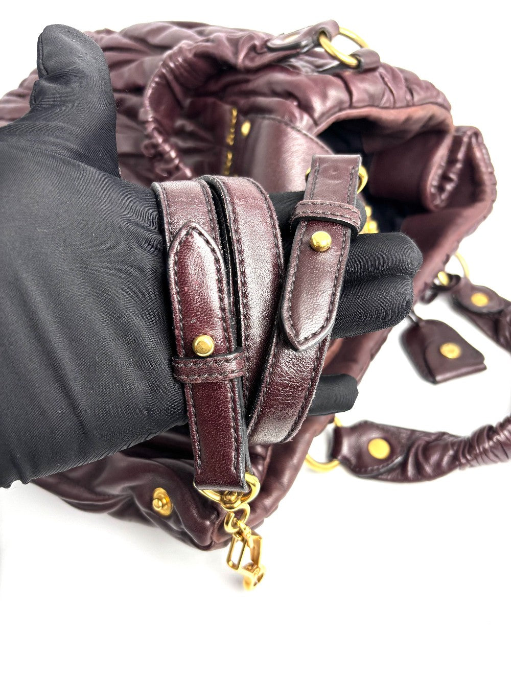 Preowned. Miu Miu 2-way Burgundy|11964