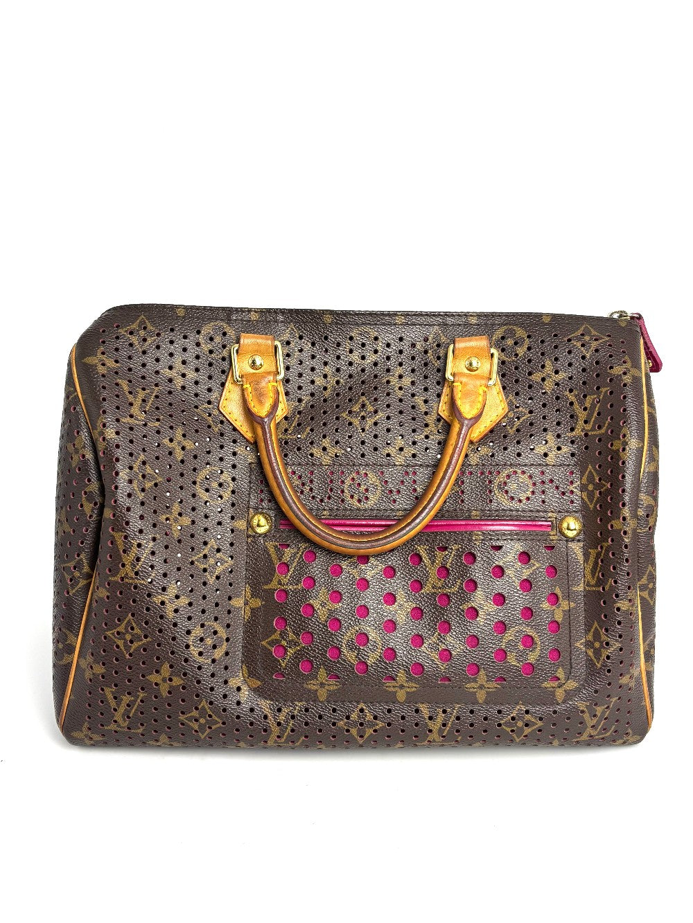Preowned. LV Speedy 30 Monogram/Fuchsia Perforated. SP0038|12972
