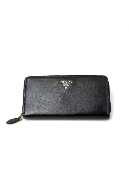 Preowned. Prada Zip Long Wallet Black|7013