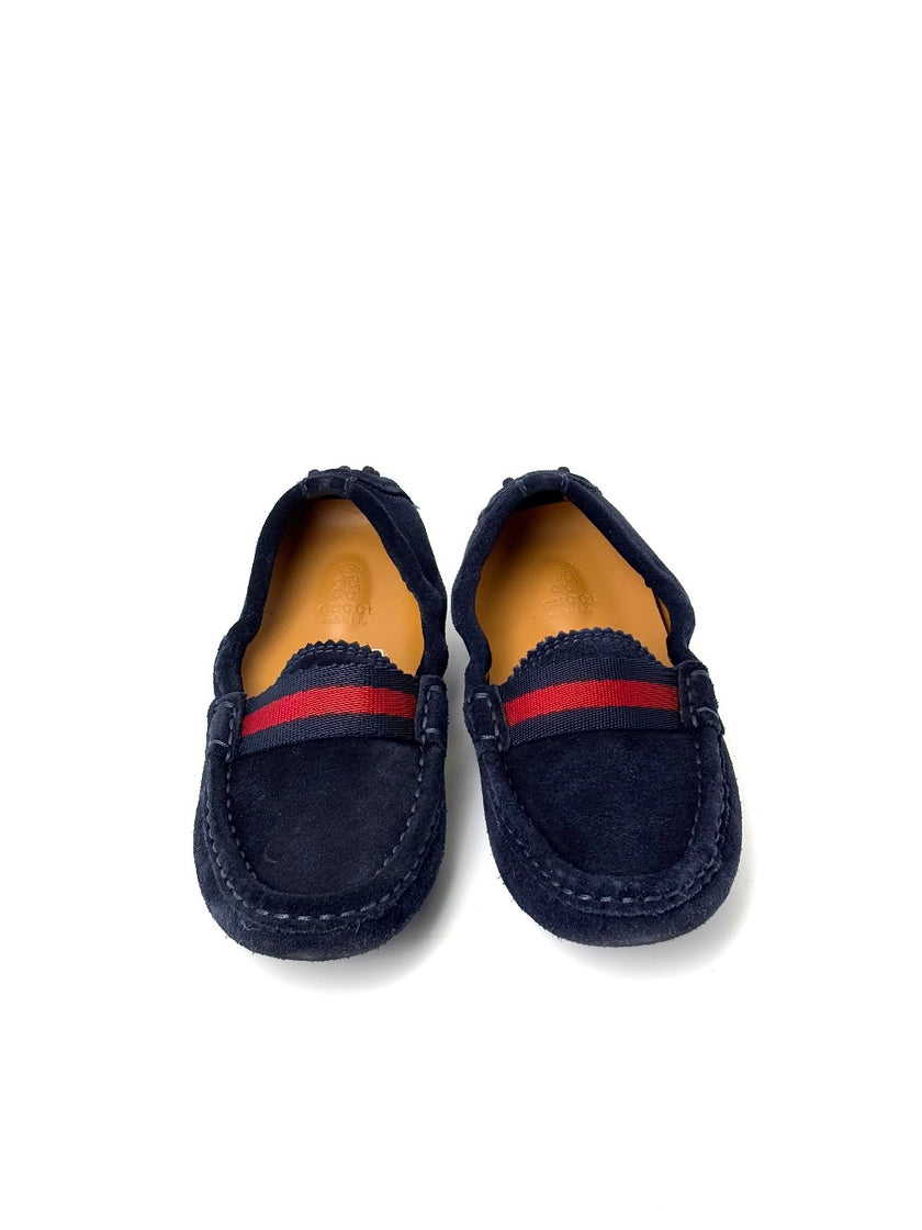 Preowned. Gucci Blue Baby Loafers. 26|7643