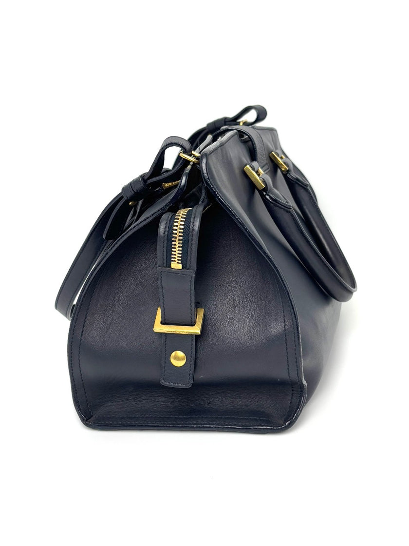 Preowned. YSL Cabas Navy Blue|6382